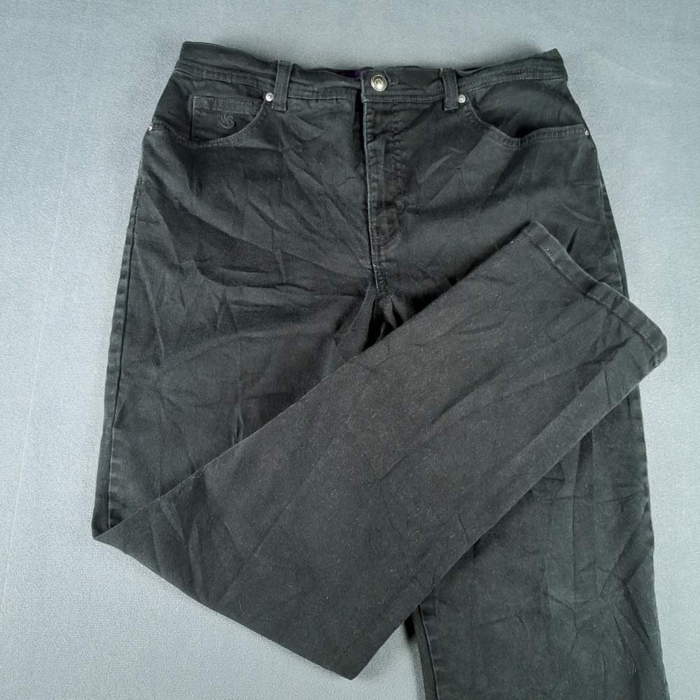 Gloria Vanderbilt Jeans Womens 12 Black Amanda Tapered High Rise Stretch Denim